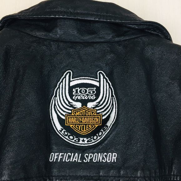 BURK's BAY Men's HARLEY DAVIDSON Logo Collar Pockets Leather Jacket L Large - Picture 8 of 12